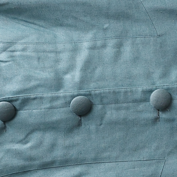 Teal Linen dress sz 8 - Picture 3 of 11